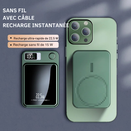 Power Bank Magnétique Sans Fil 22.5W – Recharge Ultra Rapide & Portable